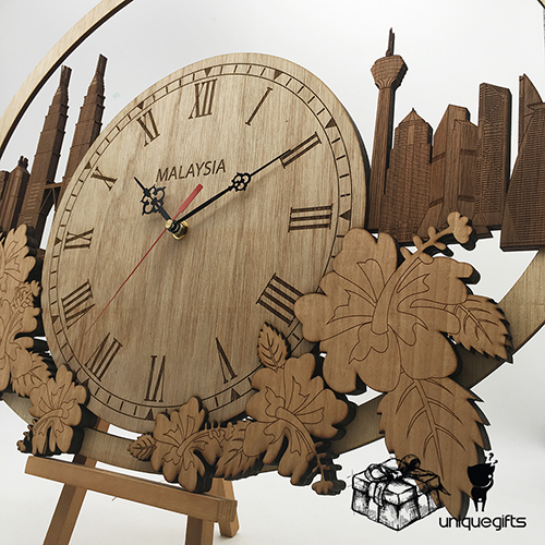 Wooden Wall Clock Custom Design 3D Multi-Layer Wood